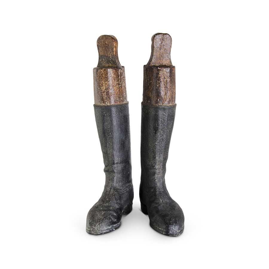 22.5" Distressed Resin Pair of Riding Boots - Farmhouse 208