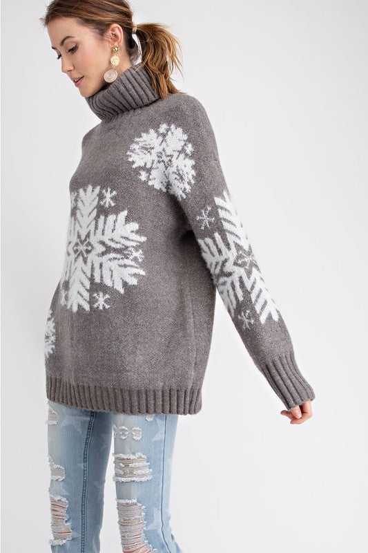 Icy Textured Turtle Neck Knit Sweater - Farmhouse 208