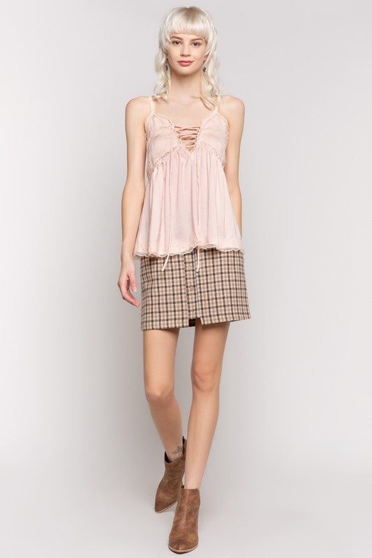 Baby Doll Crinkle Satin Top - Farmhouse 208