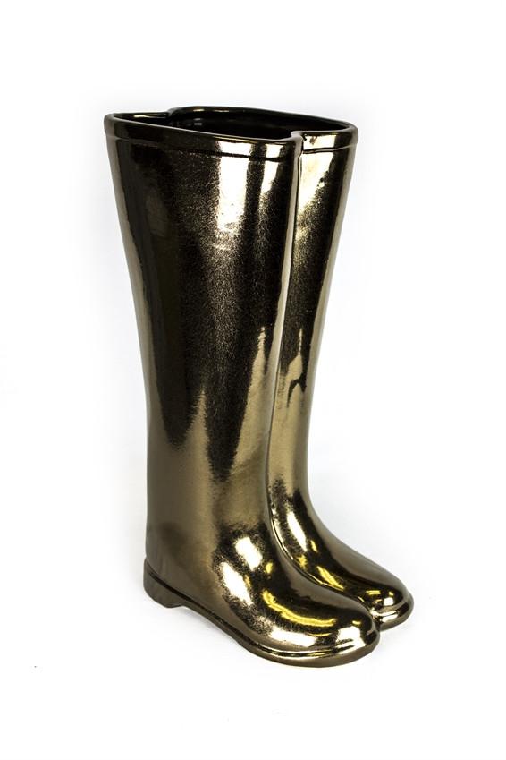 Bronze Ceramic Boots Umbrella Stand 