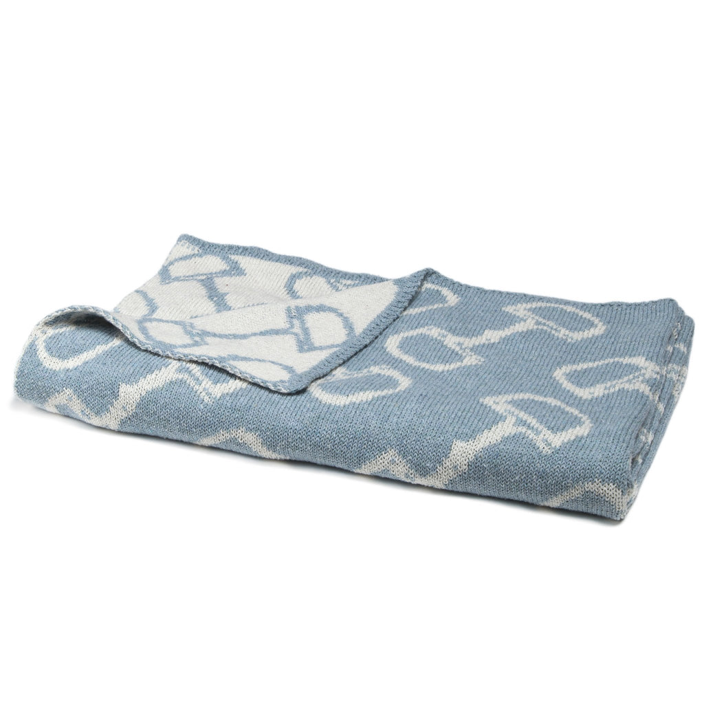 Eco Baby Reversible Bits Throw Blue Pond