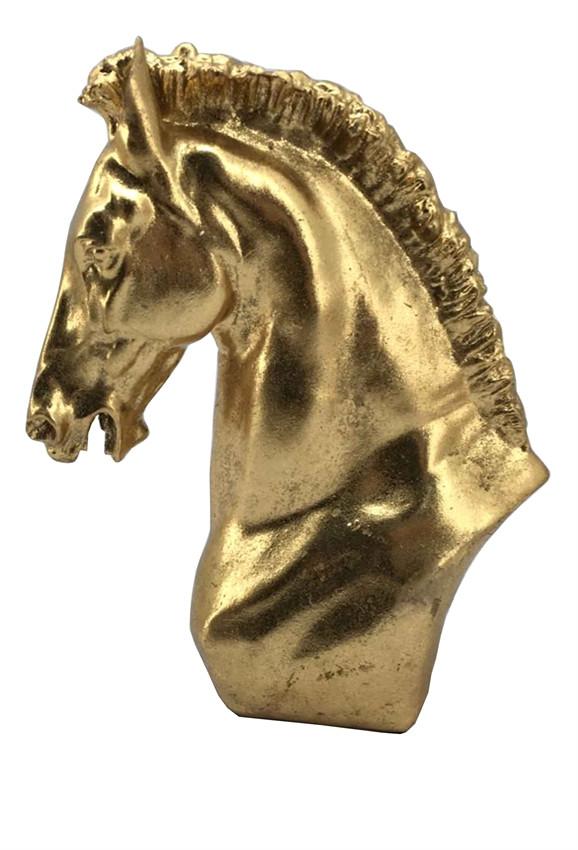 Gold Horse Head Sculpture