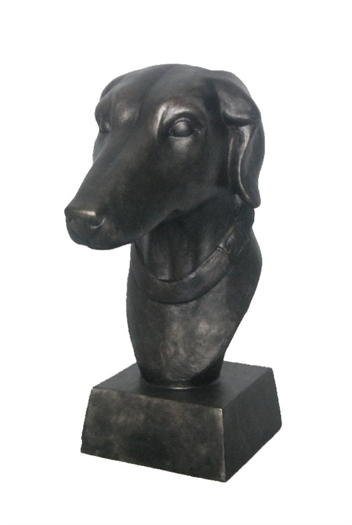 Black Resin Dog Bust Figurine