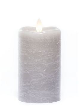 Frosted Rustic Pillar Candle - Farmhouse 208