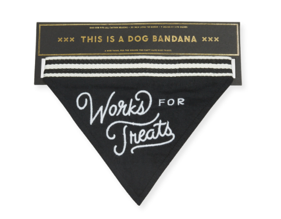 Works for Treats Dog Bandana - Farmhouse 208