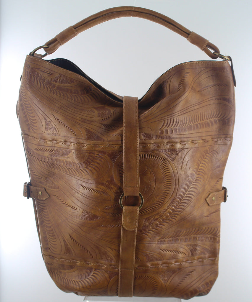 Leather Tooled Vintage Slouch Bag - Farmhouse 208